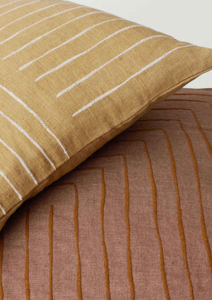 Aria Embroidered Cushion Cover | Sand/Almond