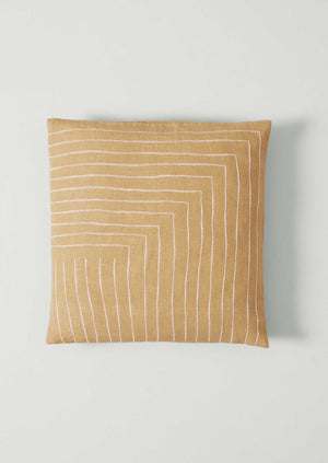 Aria Embroidered Cushion Cover | Sand/Almond