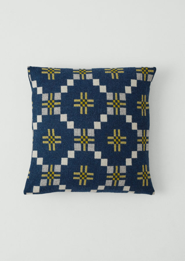Melin Tregwynt Welsh Cushion Cover | Midnight/Citrus