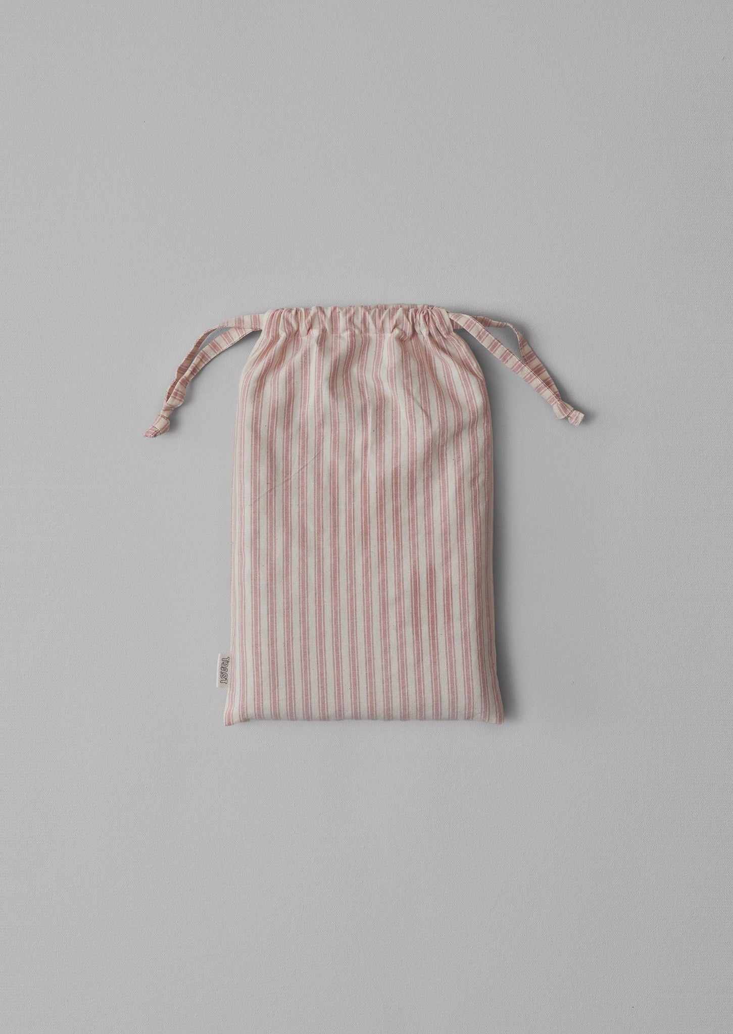Organic Cotton Ticking Stripe Housewife Pillowcase | Ecru/Rose