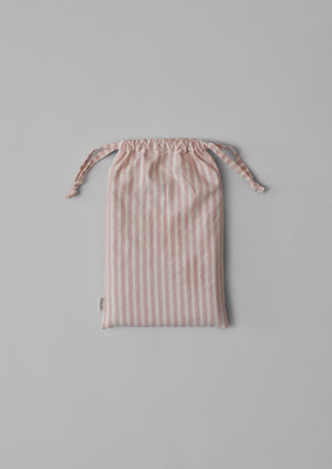 Organic Cotton Ticking Stripe Housewife Pillowcase | Ecru/Rose