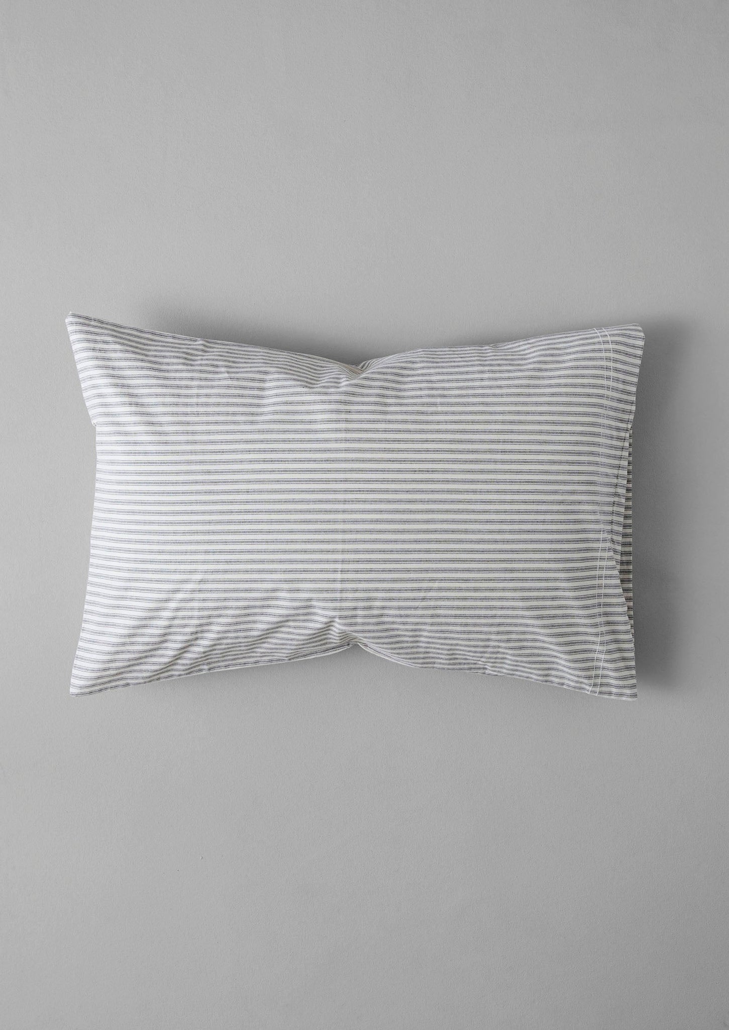 Organic Cotton Ticking Stripe Housewife Pillowcase | Ecru/Graphite