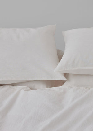 Washed Linen Cotton Housewife Pillowcase Set | Ecru