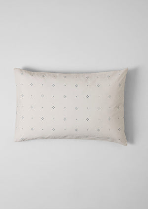 Rowan Print Housewife Pillowcase Set | Ecru/Soft Blue