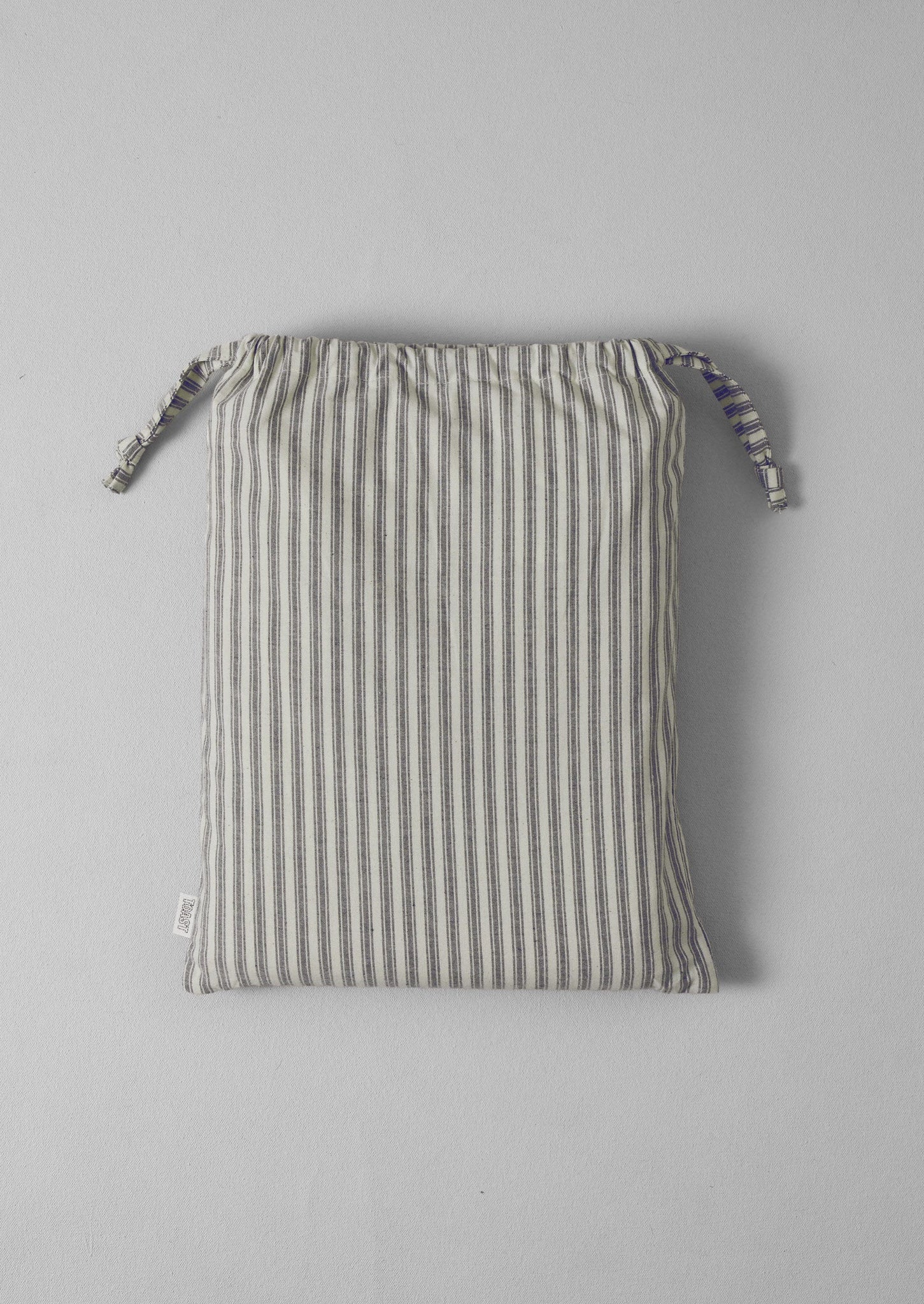 Organic Cotton Ticking Stripe Flat Sheet | Ecru/Graphite
