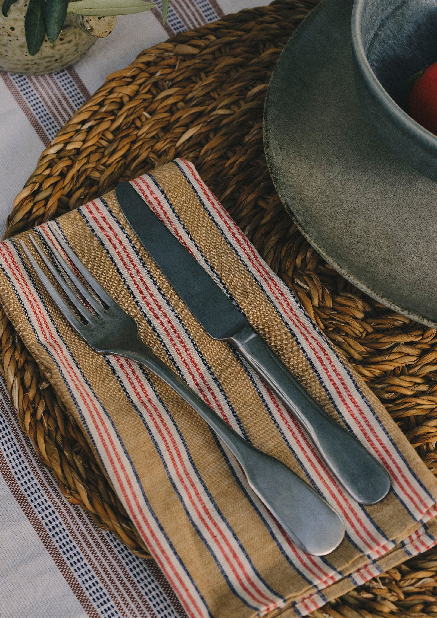 Hand Woven Stripe Napkin Set | Ochre