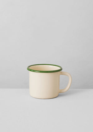 Contrast Rim Enamel Mug | Cream/Leaf