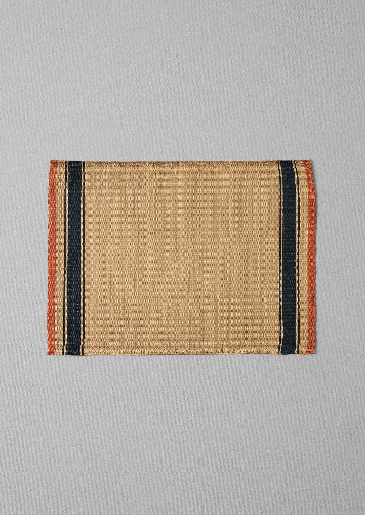 Border Stripe Madur Grass Placemat | Natural/Indigo