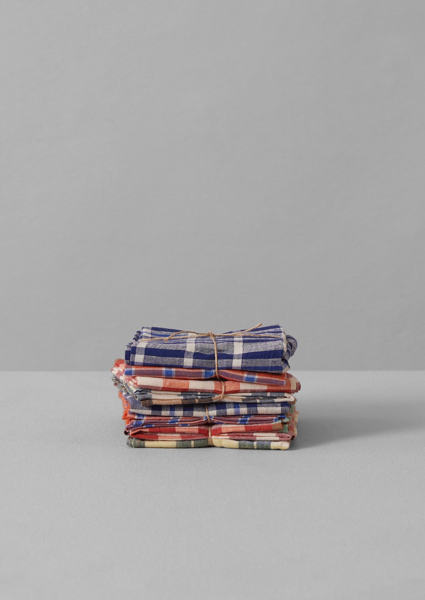 Hand Woven Check Napkin Set | Tangerine/Cobalt