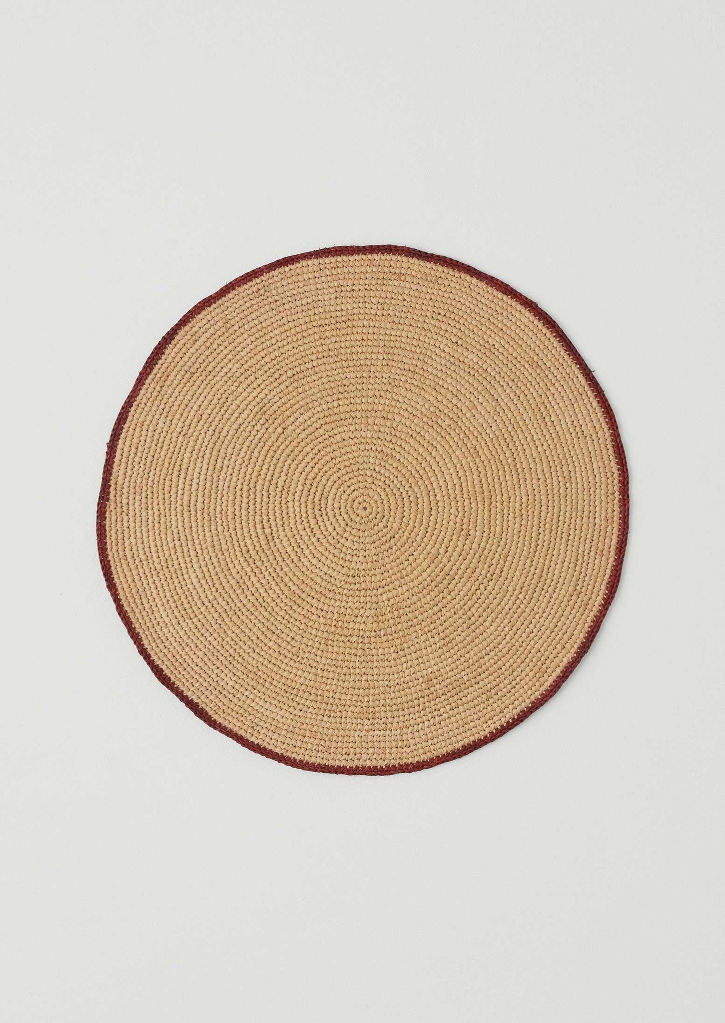 Contrast Edge Raffia Placemat | Natural/Rooibos