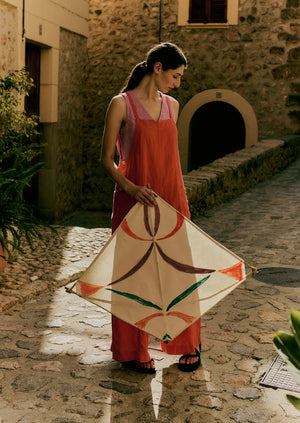 Garment Dyed Linen Pocket Jumpsuit | Red Chilli