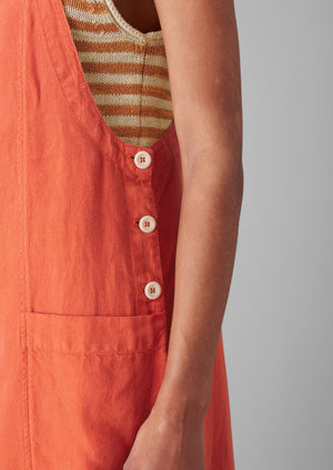 Garment Dyed Linen Pocket Jumpsuit | Red Chilli