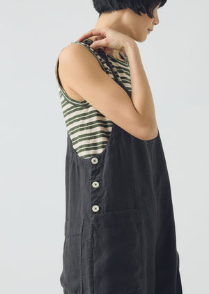 Garment Dyed Linen Pocket Jumpsuit | Black Pepper