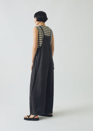 Garment Dyed Linen Pocket Jumpsuit | Black Pepper