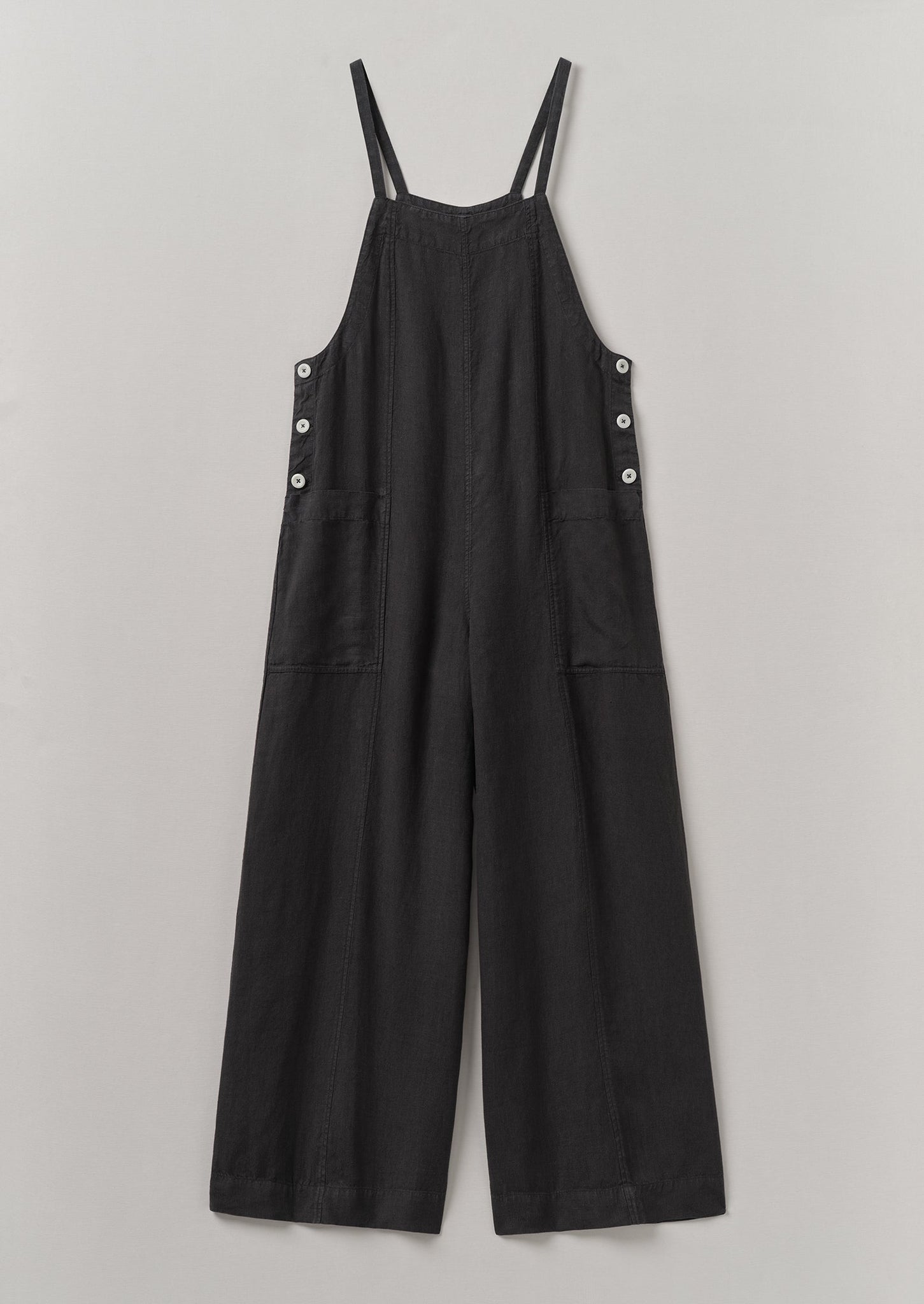 Garment Dyed Linen Pocket Jumpsuit | Black Pepper