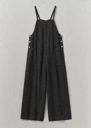 Garment Dyed Linen Pocket Jumpsuit | Black Pepper