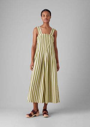 Oyo Stripe Cotton Jumpsuit | Calla Green