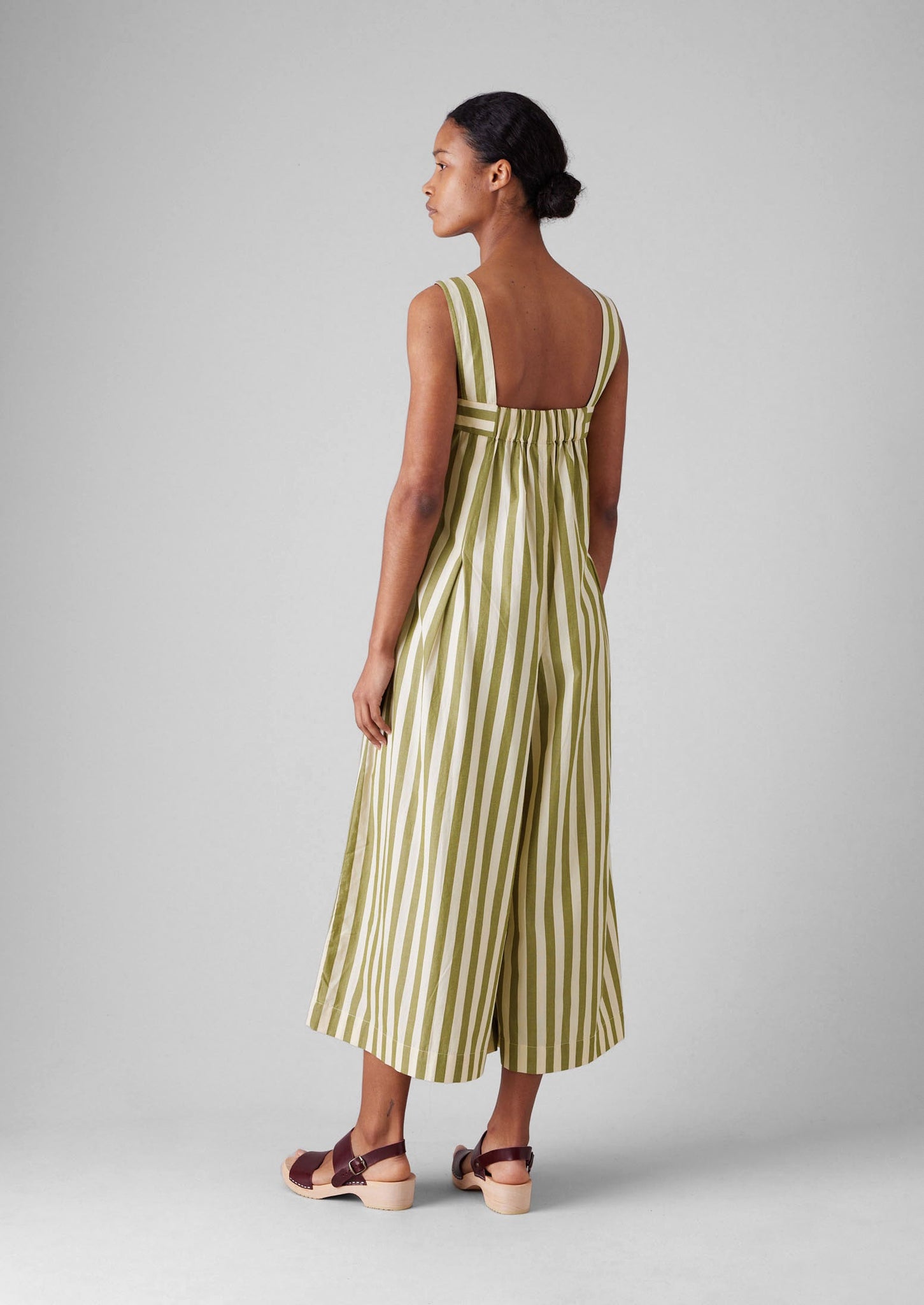 Oyo Stripe Cotton Jumpsuit | Calla Green