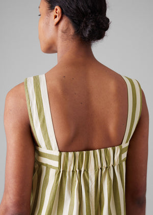 Oyo Stripe Cotton Jumpsuit | Calla Green