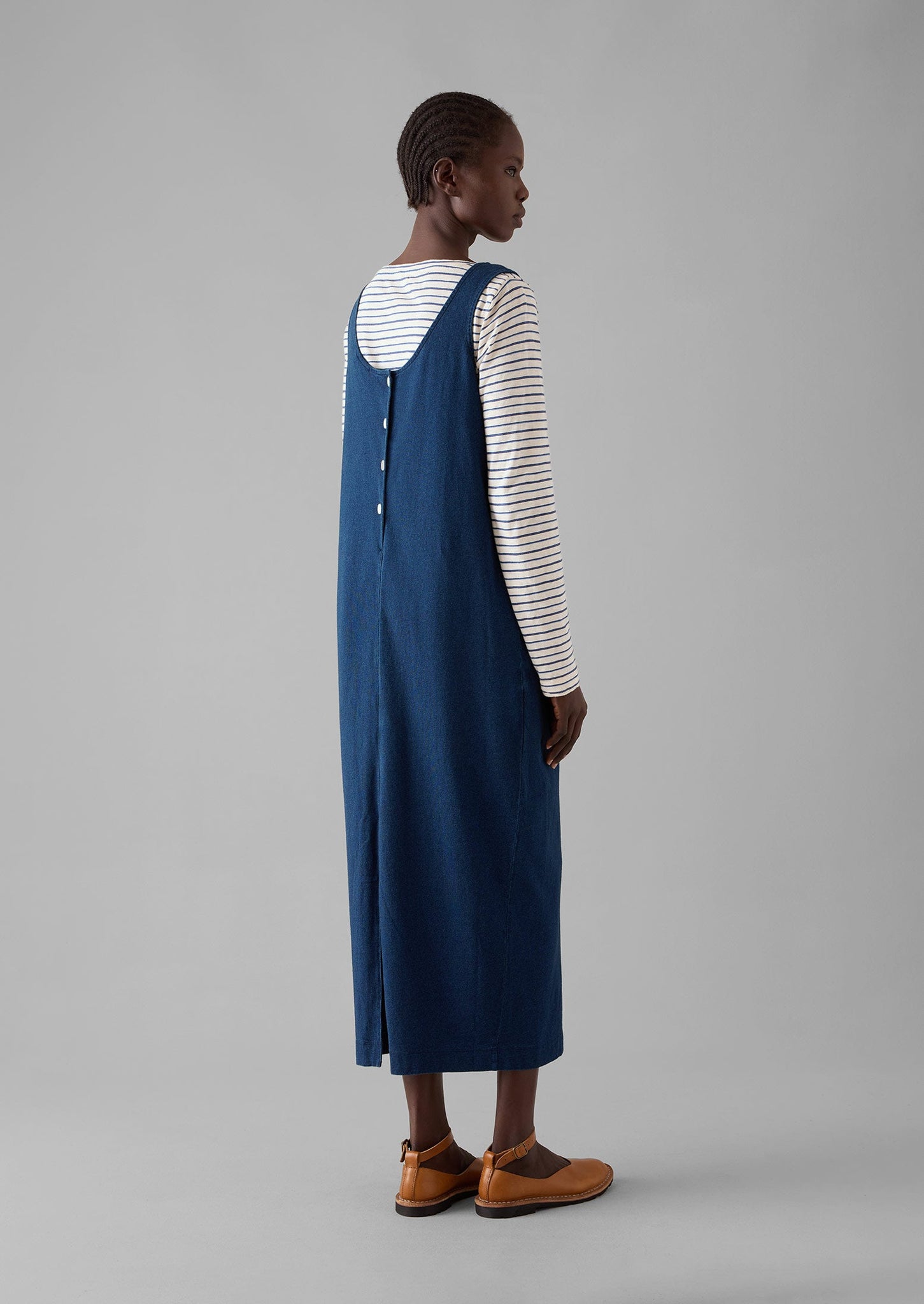 Lydia Jersey Shift Dress | Washed Indigo