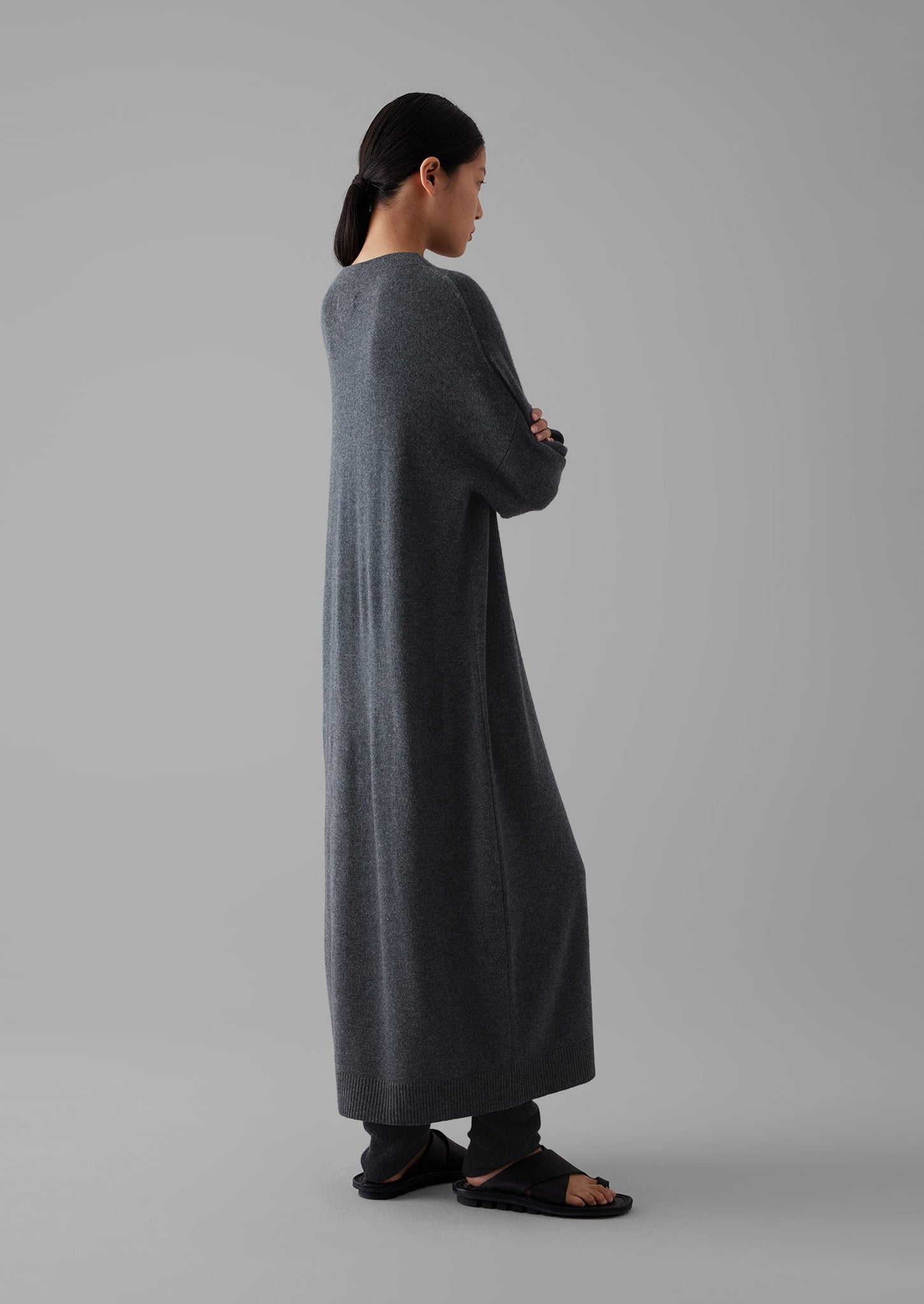 Wool Cashmere Jumper Dress | Charcoal Melange