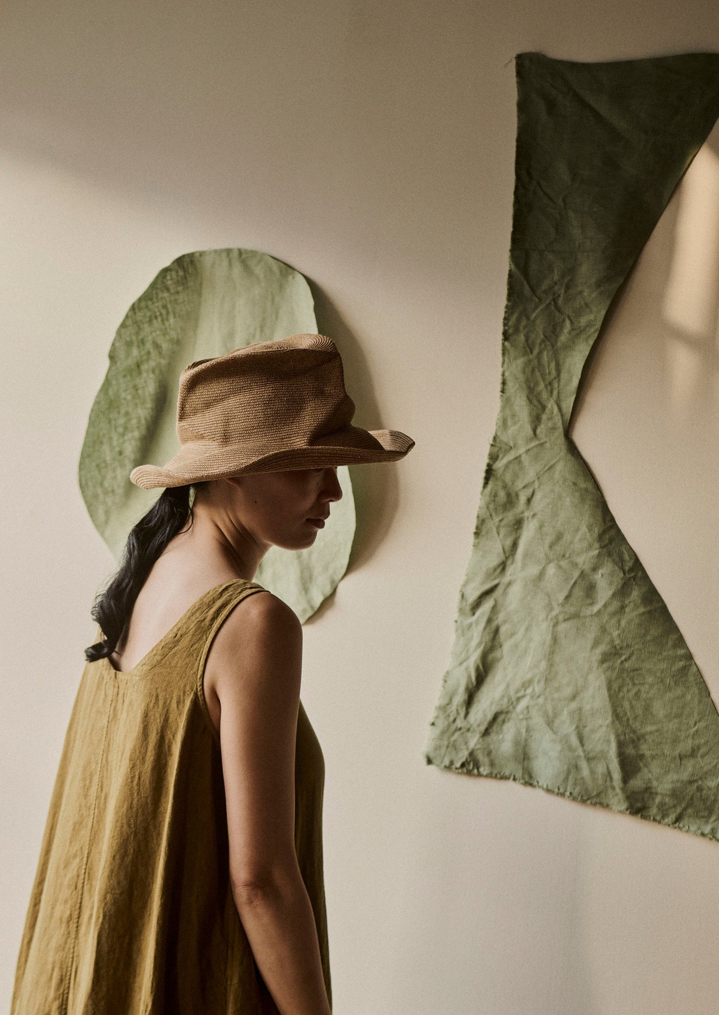 Garment Dyed Linen Easy Dress | Durian Green