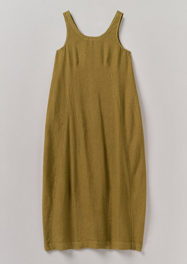 Garment Dyed Linen Easy Dress | Durian Green