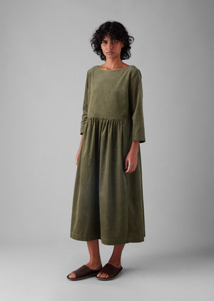 Freya Organic Cord Dress | Pear