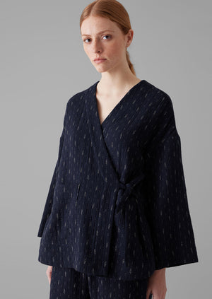 Dobby Cotton Lounge Jacket | Indigo Blue