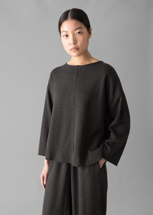 Loopback Jersey Sweater | Charcoal