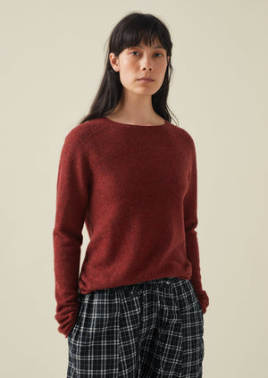 Wool Cashmere Neat Sweater | Russet