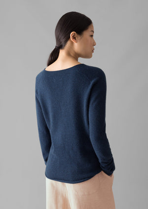 Wool Cashmere Neat Sweater | Midnight