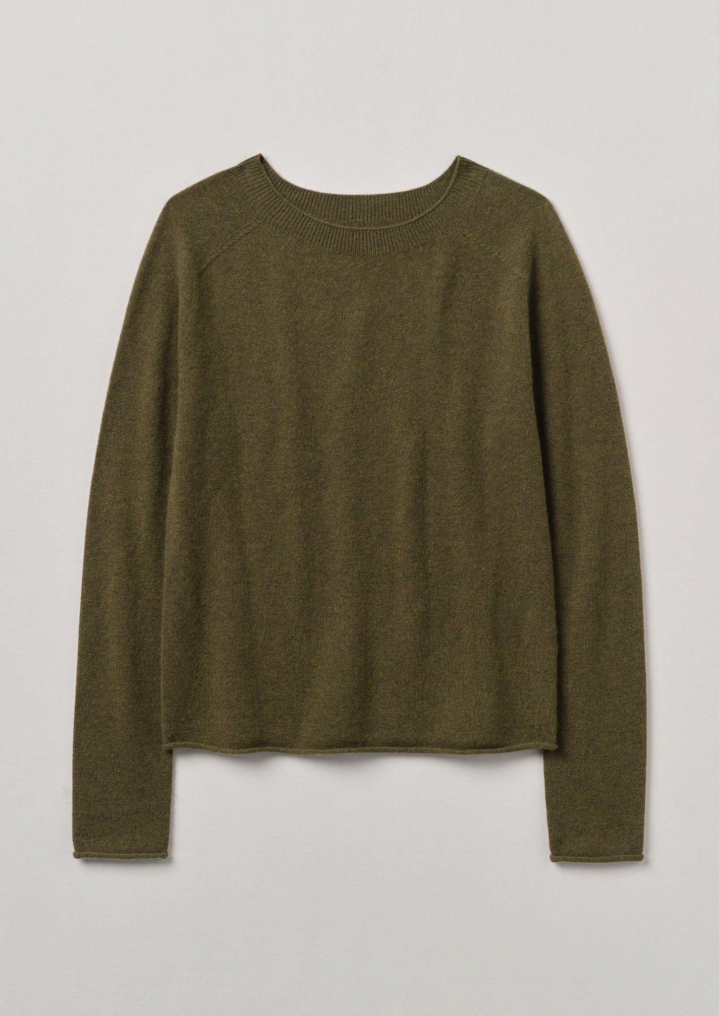 Wool Cashmere Neat Sweater | Olive