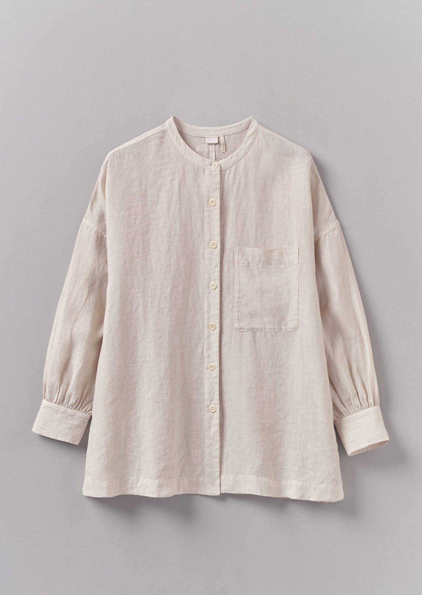 Garment Dyed Linen Oversized Shirt | Stone