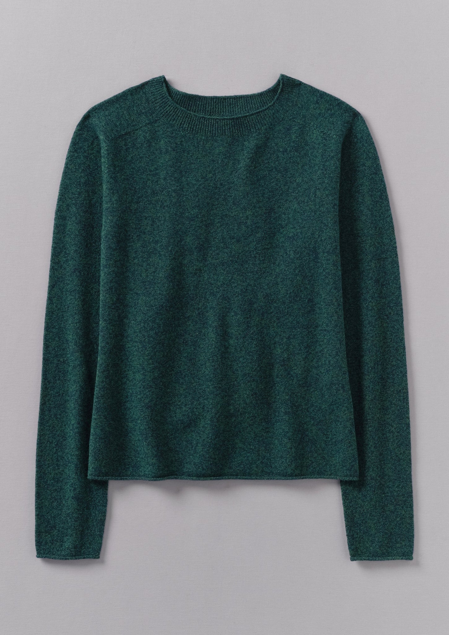 Wool Cashmere Neat Sweater | Forest Marl