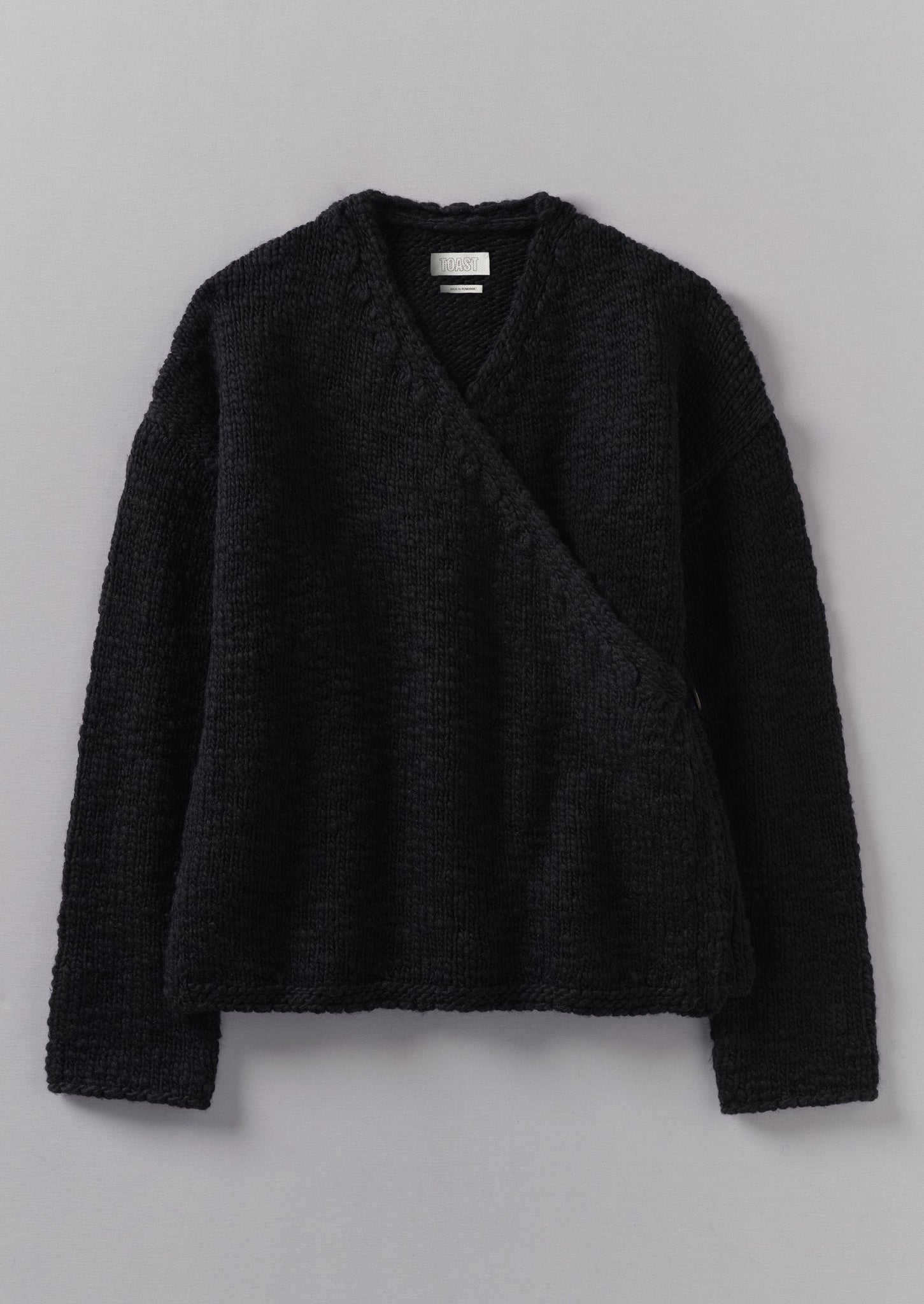 Wool Knitted Wrap Jacket | Black