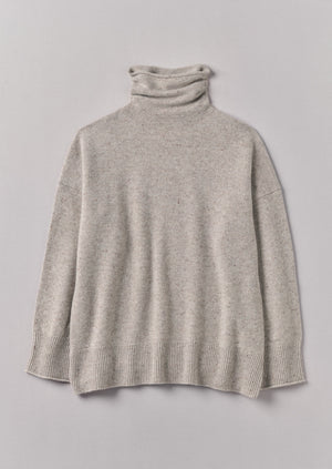 Roll Neck Wool Cashmere Sweater | Oatmeal