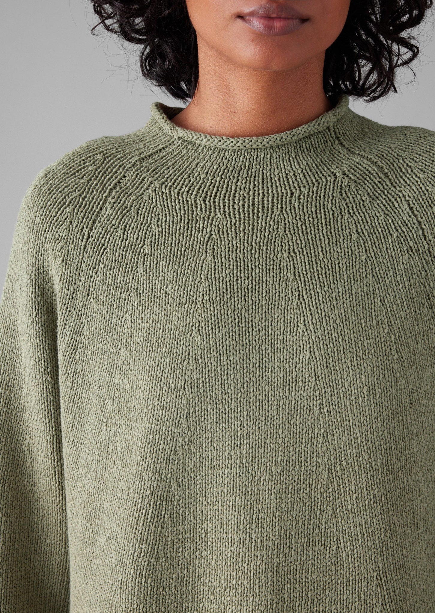 Organic Cotton Linen Easy Sweater | Sage