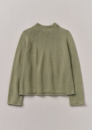 Organic Cotton Linen Easy Sweater | Sage