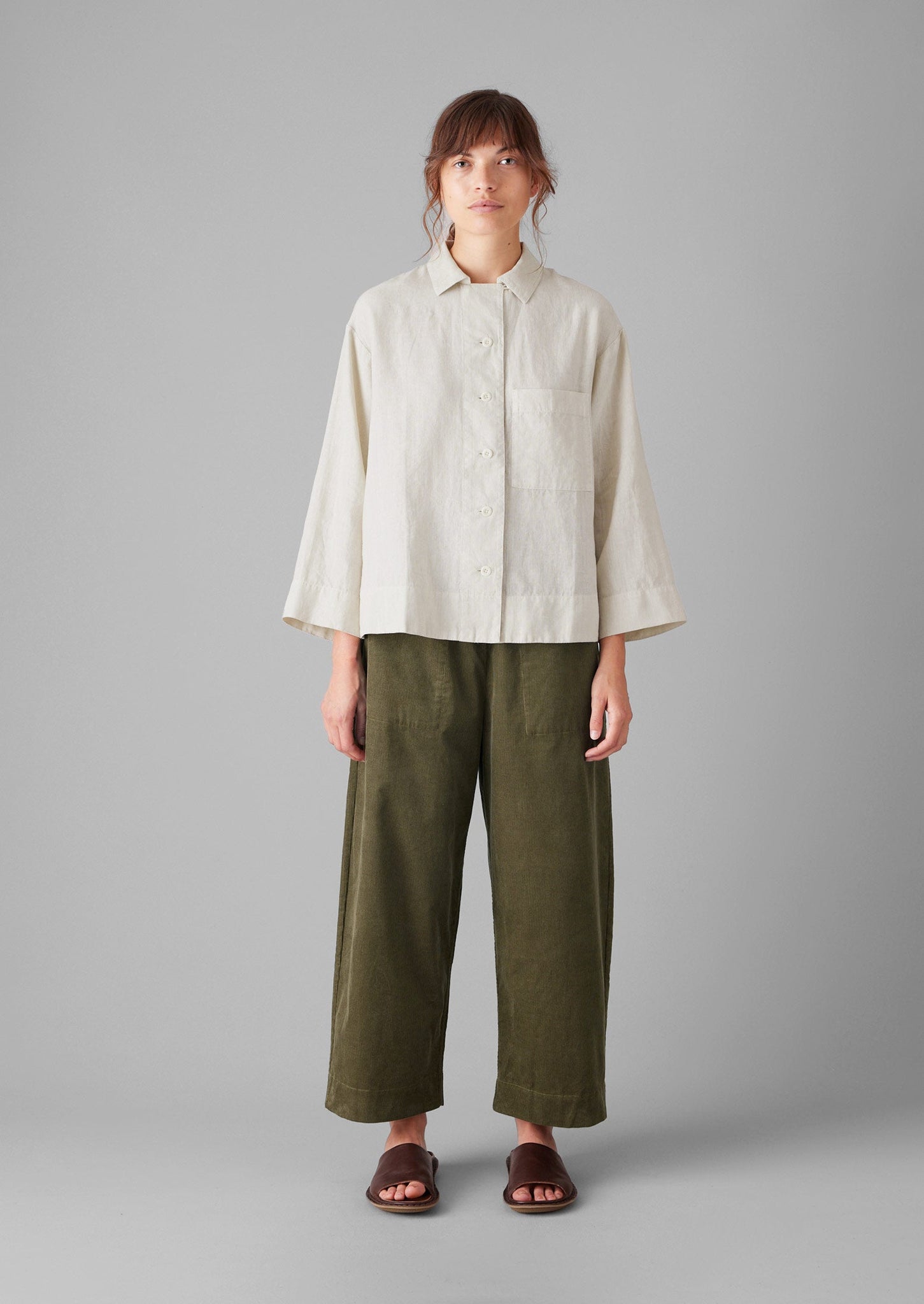 Garment Dyed Linen Shirt | Oat