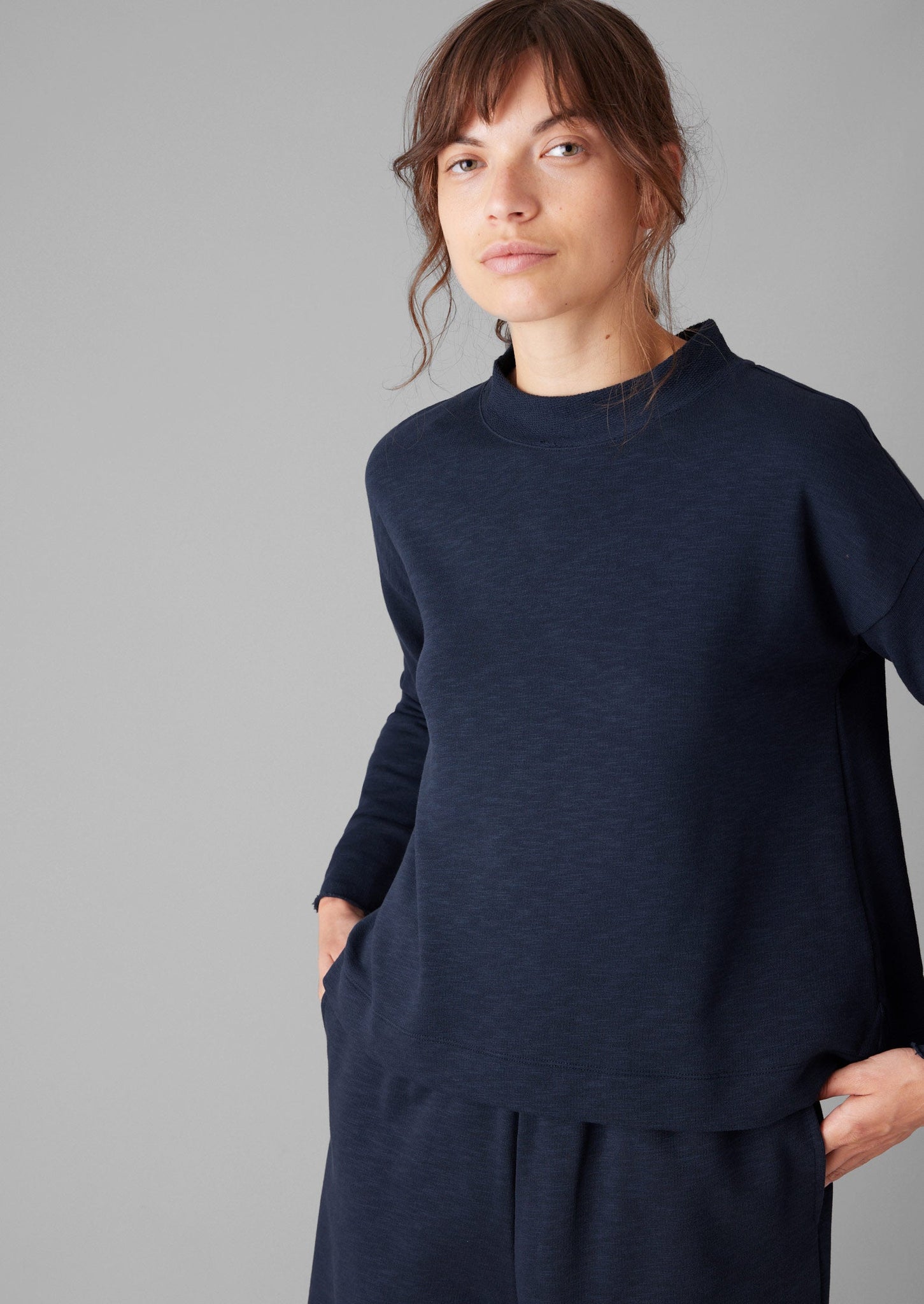 Loopback Jersey Easy Sweater | Midnight