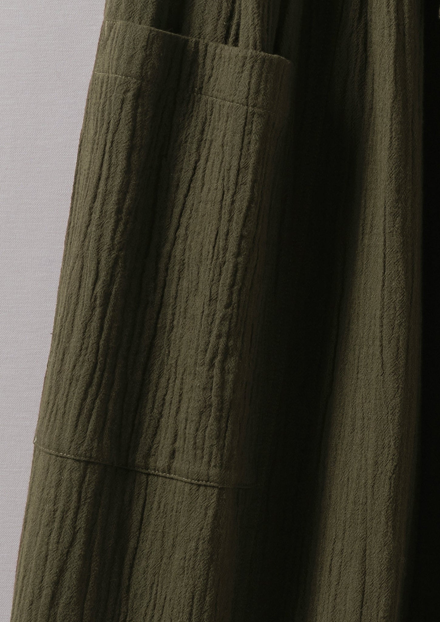 Crinkle Organic Cotton Patch Pocket Skirt | Darkest Olive