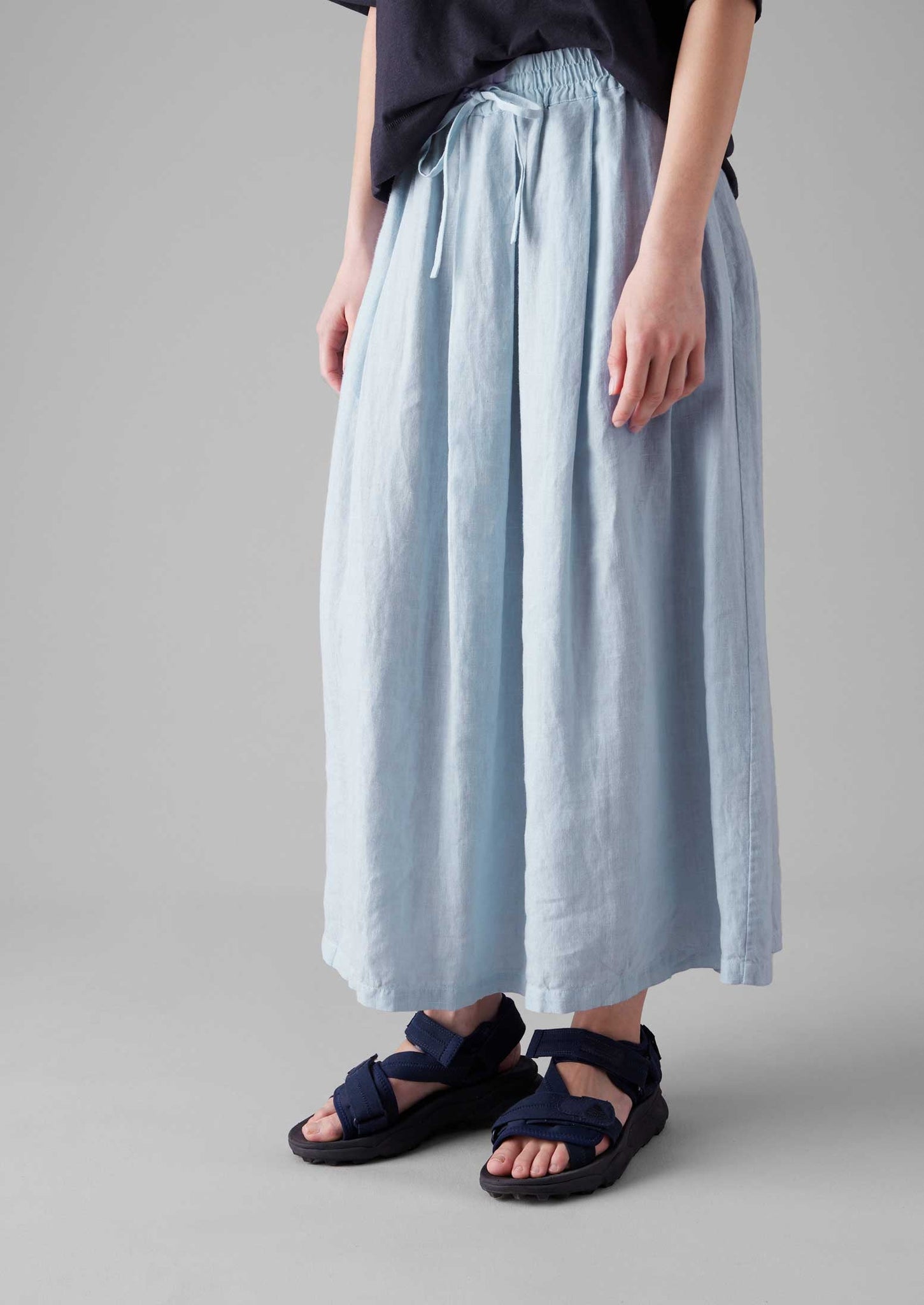 Garment Dyed Linen Skirt | Egg Blue