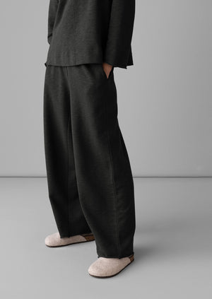 Loop Back Jersey Wide Leg Trousers | Charcoal