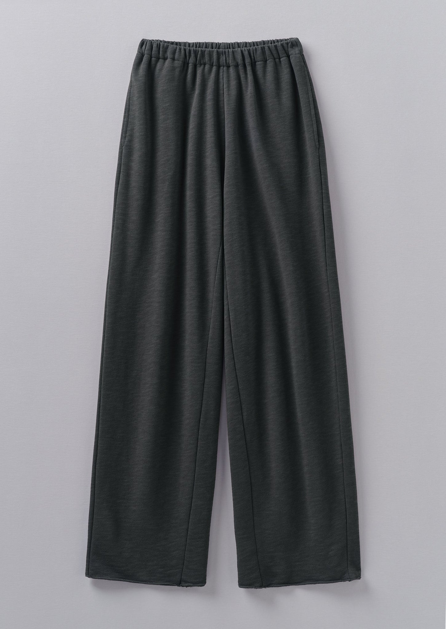 Loop Back Jersey Wide Leg Trousers | Charcoal