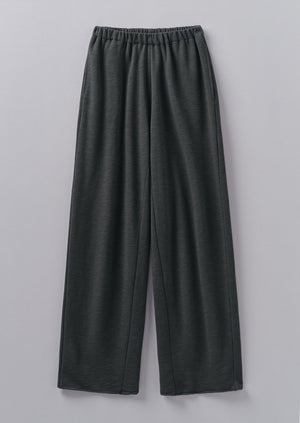 Loop Back Jersey Wide Leg Trousers | Charcoal