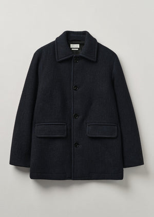 Single Breasted Car Coat | Indigo