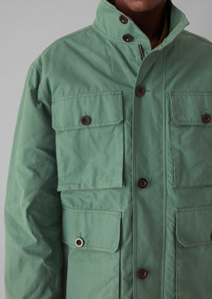 Halley Stevensons Waxed Cotton Coat | Blue Jade