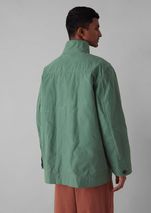 Halley Stevensons Waxed Cotton Coat | Blue Jade