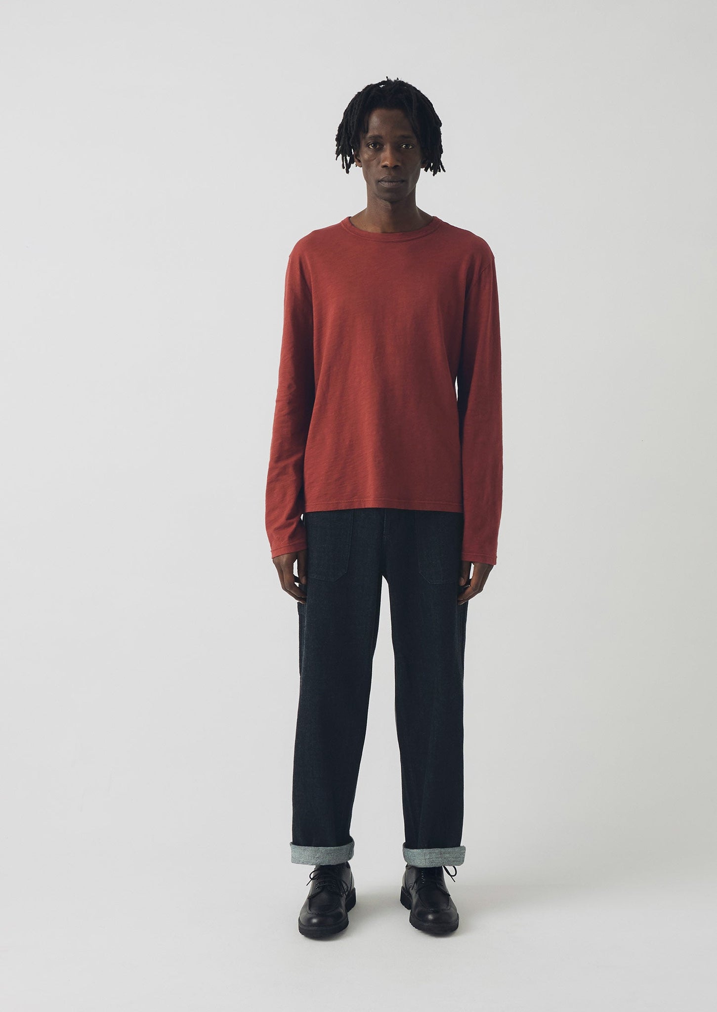Frank Cotton Long Sleeve Tee | Braeburn Red